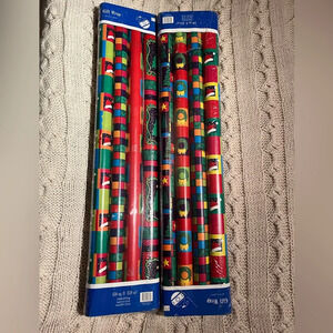 Vintage deck the halls 8 rolls Christmas wrapping‎ paper